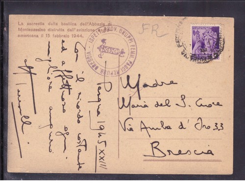 Postkarte RSI 50 c. Stempel Frauengruppen Republikanische Bündel Brescia WFD804