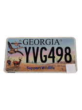 Georgia "Support Wildlife" License Plate (YVG498)