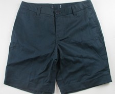 LANDS END Navy School Uniform Plain Front Chino Shorts Girls 14 NEW