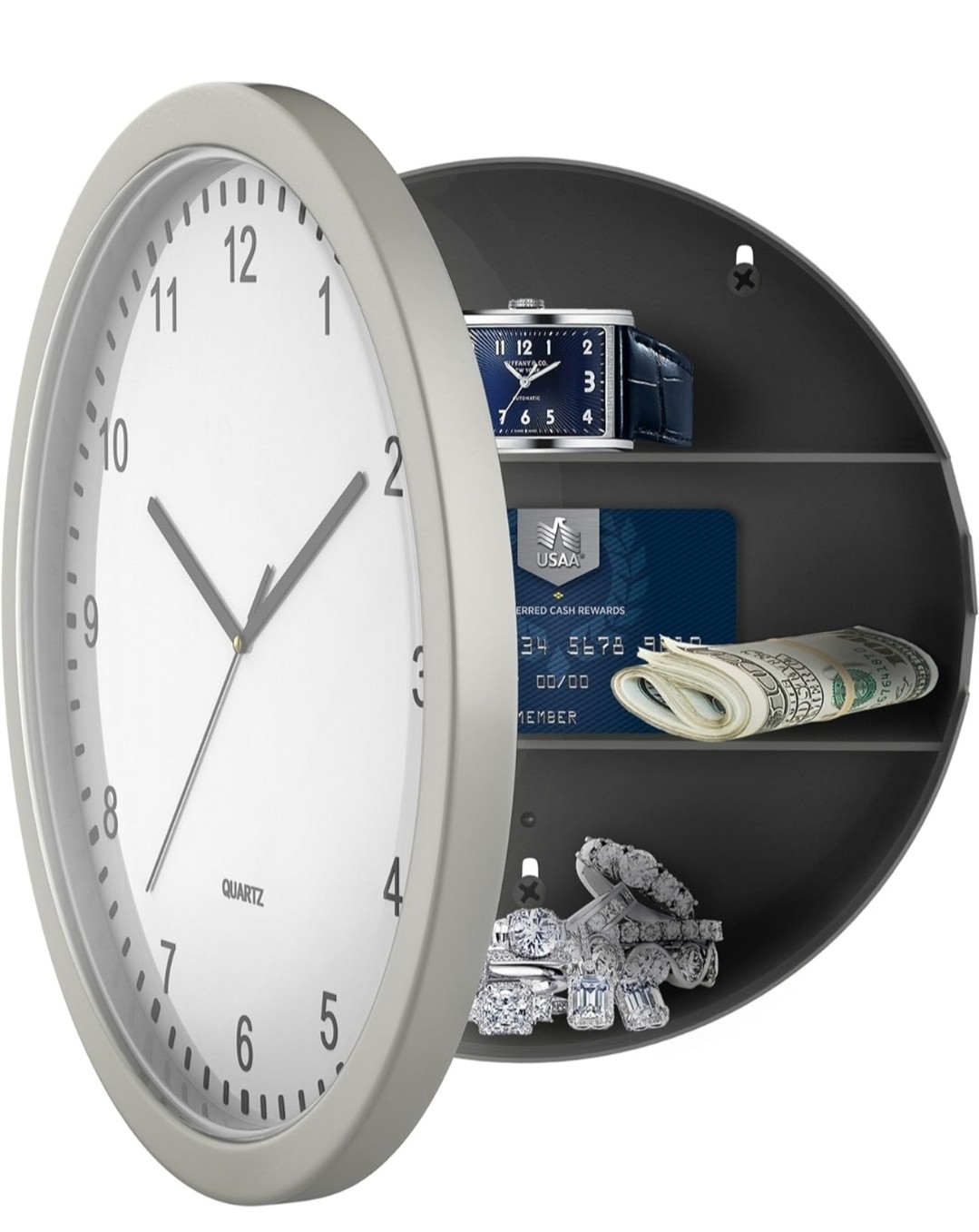 10" Analog Clock with Hidden Wall Safe Diversion Safes