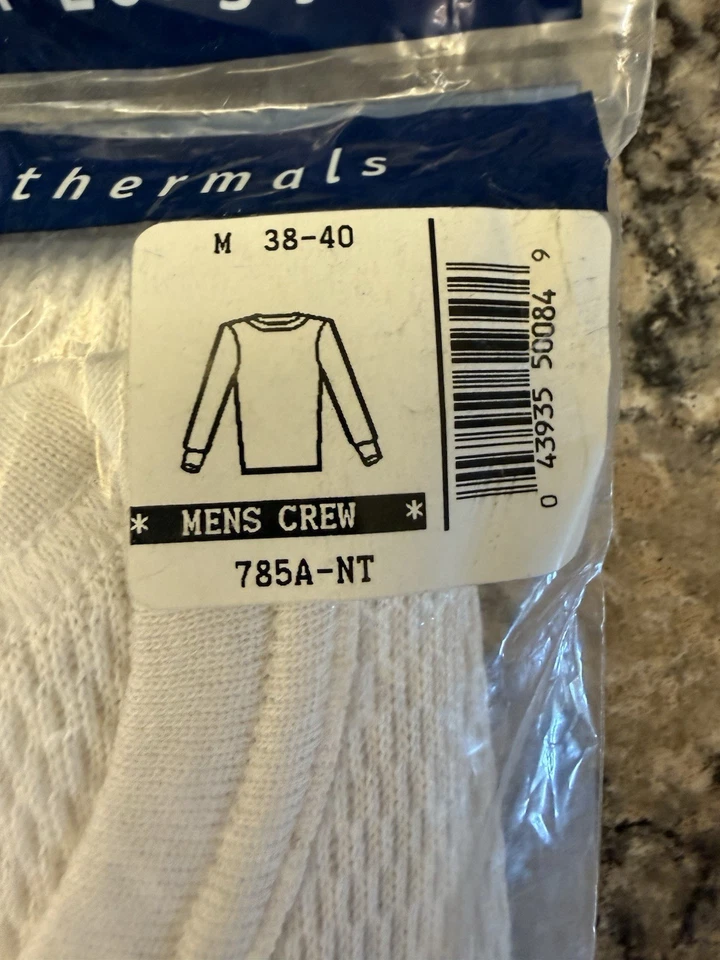 Morgan Mills Deluxe Thermal Underwear Crew Neck Long Sleeve Medium White NWT - Image 2 of 3