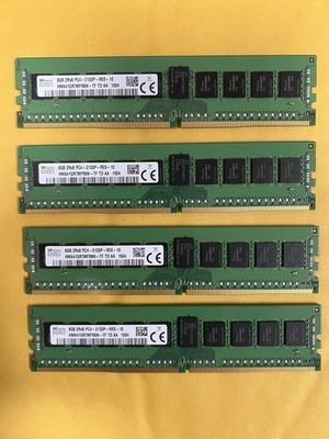 Lot of 4x SK Hynix 8GB DDR4 2133MHz ECC RDIMM Server RAM | PC4-2133P | 32GB