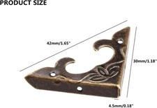 20Pcs Antique Brass Box Corner Protectors, Vintage Decorative Corner Brackets...