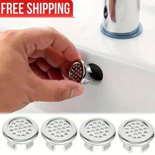 4pcs Sink Overflow Hole Cover Basin Drain Cap Leakproof Stopper Plug Chrome UK