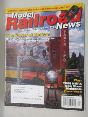 MODEL RAILROAD NEWS MAGAZINE SEPTEMBER 2008 MTH HO GS-4 2008 NMRA TRAIN SHOW