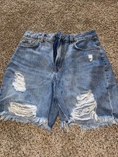 H M Shorts Denim Distressed Size 6