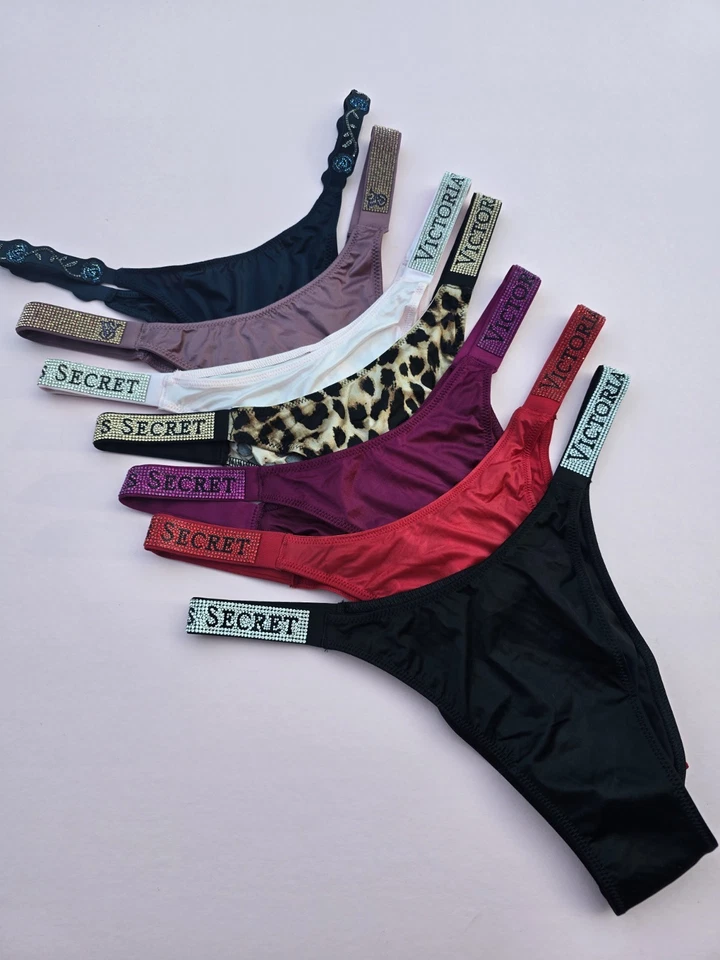 Calcinha brasileira Victoria's Secret Shine Strap strass todos os tamanhos nova com etiquetas - Imagem 4 de 4