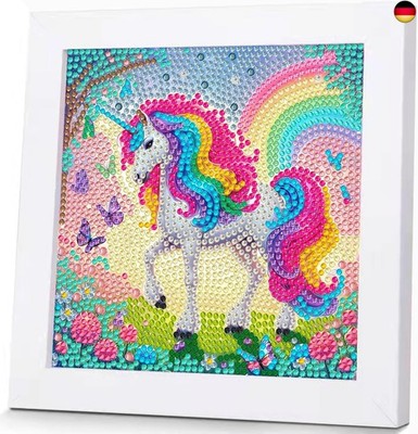 Qianbaiuk Diamond Painting Kinder mit Holzrahmen-Diamond Painting Tiere Kinder