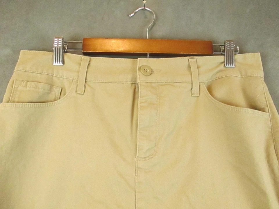 Falda NYDJ Mujer 12 Caqui Chino Lápiz Elástico Elevación Pliegue Hecha en EE. UU. Foto 2 de 4