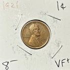 1921 Wheat Penny VF+ "Cleaned"  Better Date and Grade. High Quality. 15.02