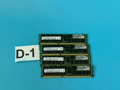 Lot of 4 Samsung / HP 8GB DDR3 ECC REG Server Memory PC3-10600R 2Rx4 1066MHz RAM