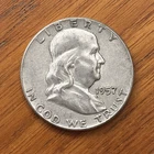1957 Franklin Half Dollar • 90% Silver • AU Condition • #010