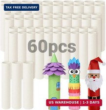 11.85"H 60Pack White Cardboard Tubes for Crafts, Bulk Paper Rolls for Kids DIY,