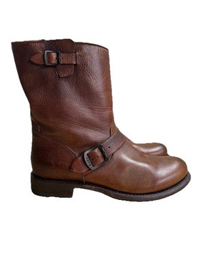 Frye Veronica Women's Short Leather Brown Boots Size 11B 79456 Engineer Harness