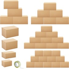 32 Pack Shipping Boxes Assorted Size, Corrugated Cardboard Moving Box