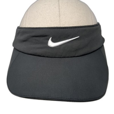 Nike Golf Strapback Sun Visor Cap Black One Size Adjustable Embroidered Poly