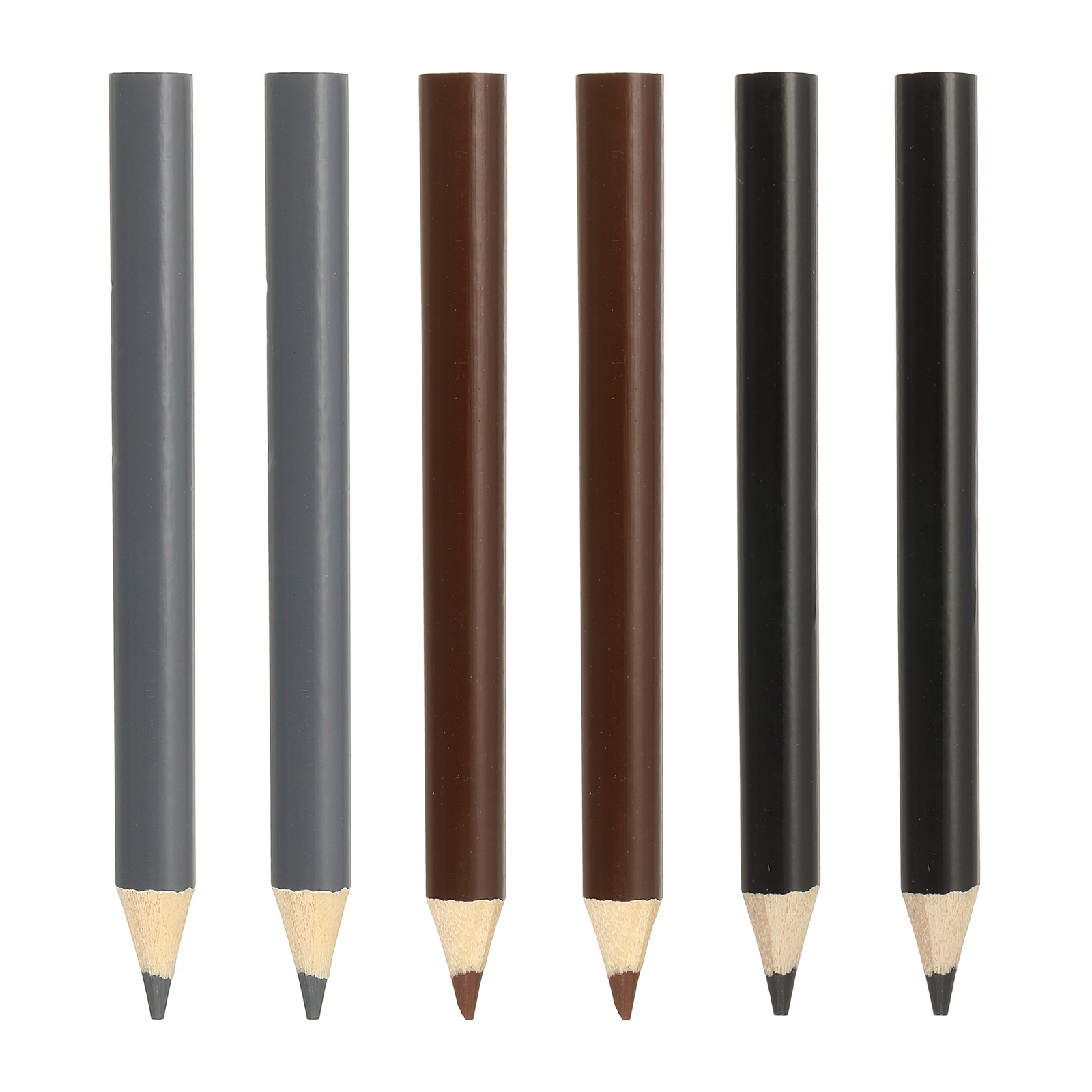 Short Oil Based Colored Pencils, Grey/black/brown