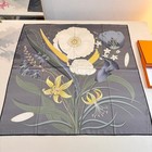 Hermès Black Silk Square Scarf with “Eternal Bouquet” Print 35x35in — photo 6