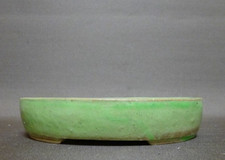 Vaso per bonsai giapponese SHIHO insegna 司峰 smalto verde ovale SESSOKU usato ...