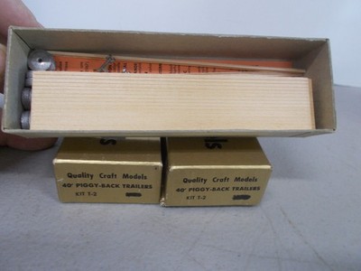 QUALITY CRAFT MODELS # T-2 ~ TWO - 40' PIGGY BACK TRAILERS ~KIT~HO SCALE~ LOT A