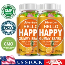 120 Sleep Gummy Bears-Saffron Gummies-Calm, Stress, Relax, Anxiety Mood Support