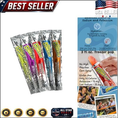 Delicious Sqweeze Electrolyte Replenishing Freeze Pops, Gluten-Free, Pack of 10