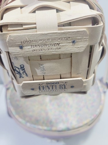 2000 Longaberger Century Celebration White Easter Basket 11-Pc Set - Picture 7 of 8