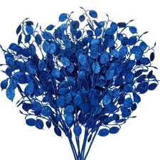 8 Pcs Christmas Tree Picks and Sprays Navy Blue Glitter 26.8"Christmas