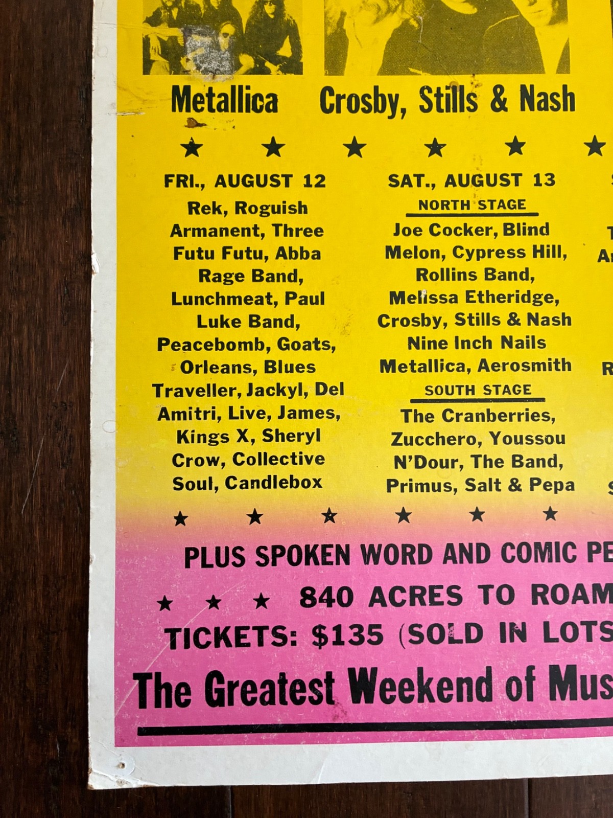 Original Woodstock 1994 Broadside Concert Poster 22” x 13.5” Winston ...