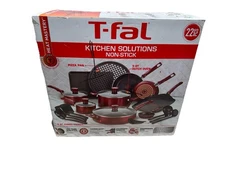 T-fal Kitchen Solutions 22 Piece Non-Stick Pots and Pans Cookware Set, Black