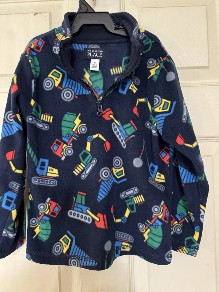 The Children's Place Boys' Fleece Pullover Sweatshirt Size 4T Work Trucks Cars - Image 3 of 4