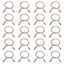 20Pcs 20mm ID 23.3mm OD Fuel Line Hose Clips 65Mn Spring Clips Clamps Gold
