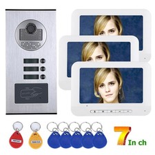 3 Apartment/Family Video Door Phone Intercom System HD 1000TVL Home Entry Camera