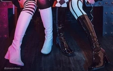 White Go Go Disco 60s 70s Hippie Costume Mens Drag Queen Crossdresser Boots