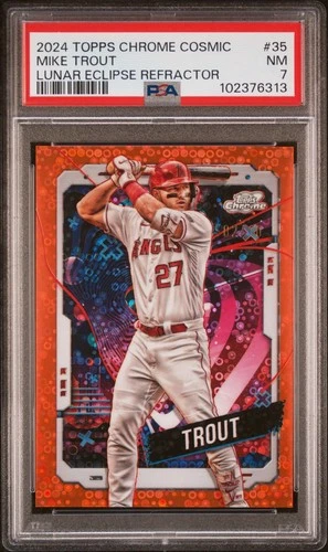2024 Topps Chrome Cosmic - Mike Trout - Lunar Eclipse /10 - PSA 7 🔥