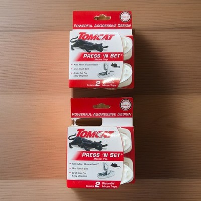 2-boxes (4 Traps) New Tomcat Press 'N Set Mouse Trap for Indoor or Outdoor