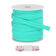 Flat Drawstring Cord 12mm x 22 Yd, Replacement Flat Rope with Ruler Light Green