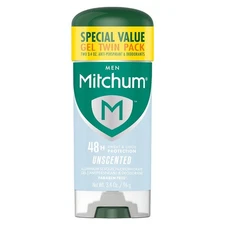 TWIN PACK Mitchum Men Antiperspirant Gel Deodorant Triple Odor Defense Unscented