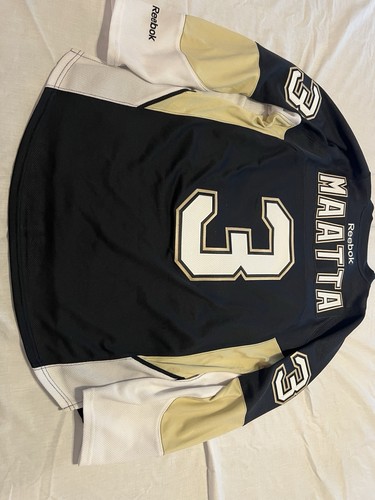 Maglia Premier Pittsburg Penguins Olli Maatta #3 Reebok NHL Home nera taglia M - Foto 7 di 14