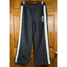 Aldi Gear Mens Black White Track Pants Snap Side Athletic Medium Sreetwear Retro