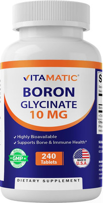 Vitamatic Chelated Boron 10mg 240 Tablets   Bone & Hormone Support