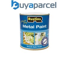 Rustins MPWH1000 Quick Dry Metal Paint Smooth Satin White 1 Litre RUSMPSSWH1L