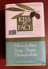 Jabón en barra Kiss My Face con aceite de oliva hidratante y aloe sin fragancia 8,0 onzas