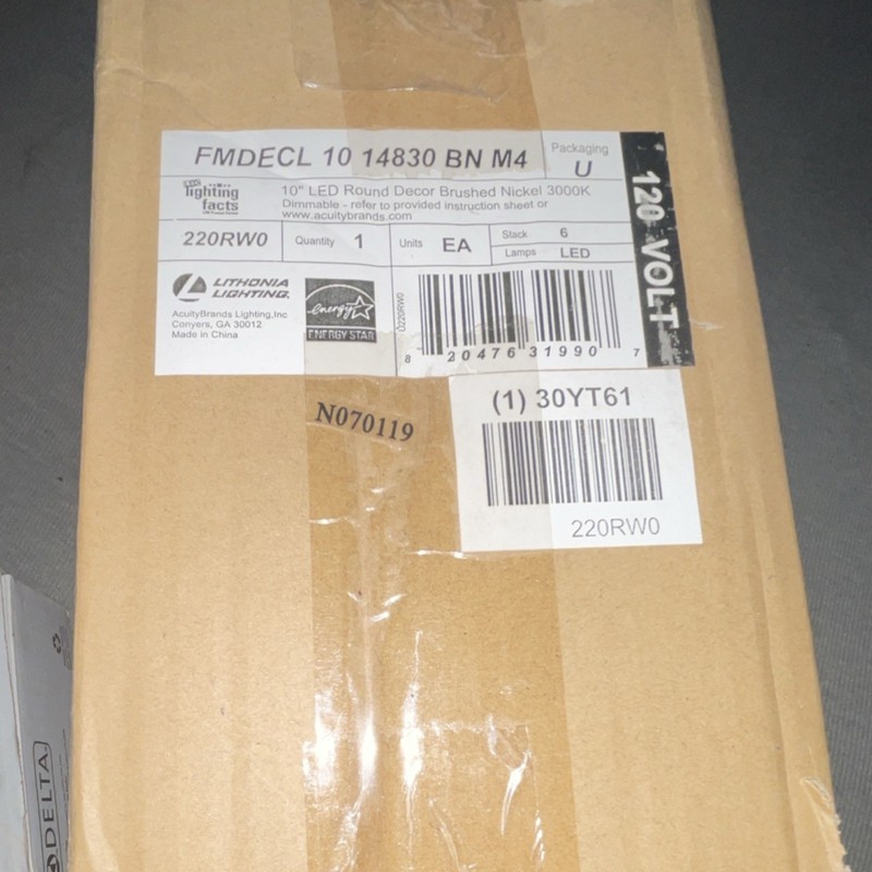 Lithonia Lighting FMDECL 10 14830 BN M4 10" LED Round Brushed Nickel 3000K