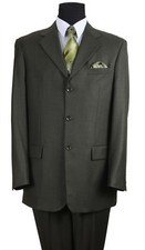 Men's basic Jacket and Pants suit set ,Polyester 32" jacket.3 Button,Olive 802P
