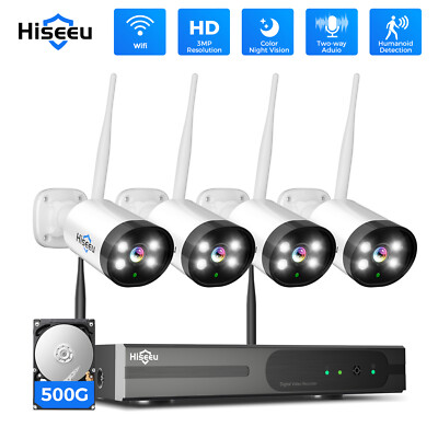 Hiseeu 16CH NVR 3MP WIFI CCTV Security Camera System Kit Home Outdoor Remote APP