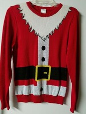 NWT Well Worn Santa Claus Ugly Christmas Sweater - Red unisex womens youth kids