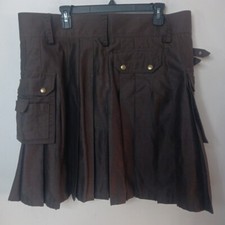 Scottish Highland Kilt Men's 40 Utility Cargo Logo Brown 40" Waist 22" Length