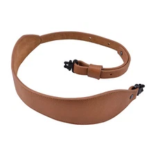 Rifle Sling Buffalo Hide Leather Sling with Swivels Hardware 1" Wide Padded