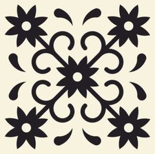 x24 Peel and Stick Tile Black Cream Bathroom Self-Adhesive stickers wx901